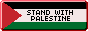 the words 'stand with palestine' over the palestinian flag